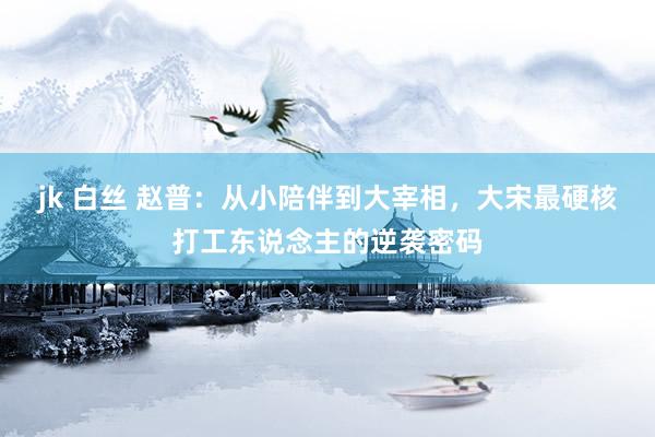 jk 白丝 赵普：从小陪伴到大宰相，大宋最硬核打工东说念主的逆袭密码