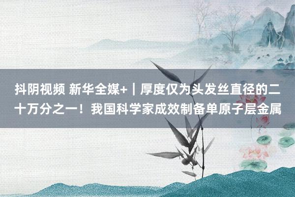 抖阴视频 新华全媒+｜厚度仅为头发丝直径的二十万分之一！我国科学家成效制备单原子层金属