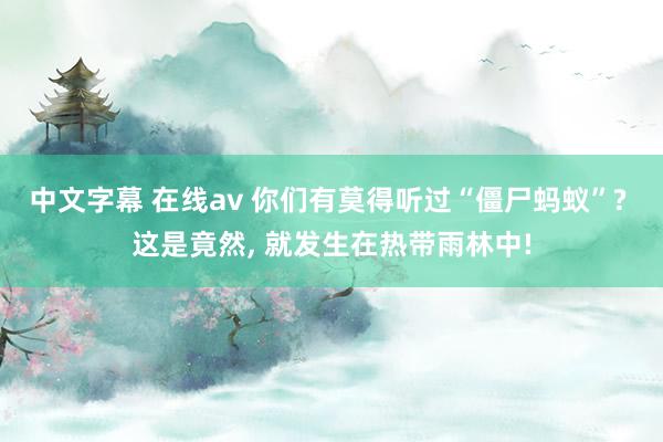 中文字幕 在线av 你们有莫得听过“僵尸蚂蚁”? 这是竟然, 就发生在热带雨林中!