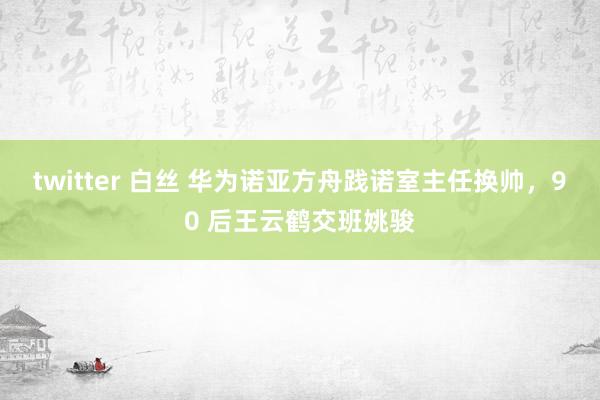 twitter 白丝 华为诺亚方舟践诺室主任换帅，90 后王云鹤交班姚骏